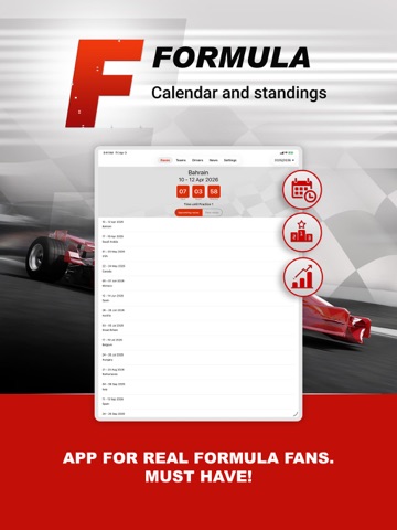 Formula 2026 iPad screenshot