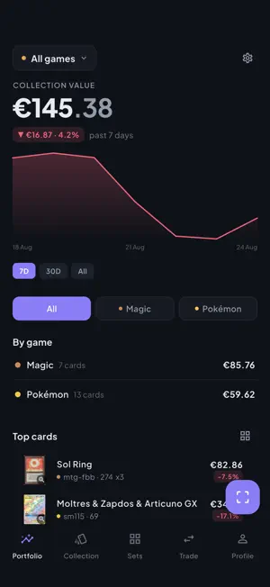 TCG Portfolio: Card Scanner screenshot 1