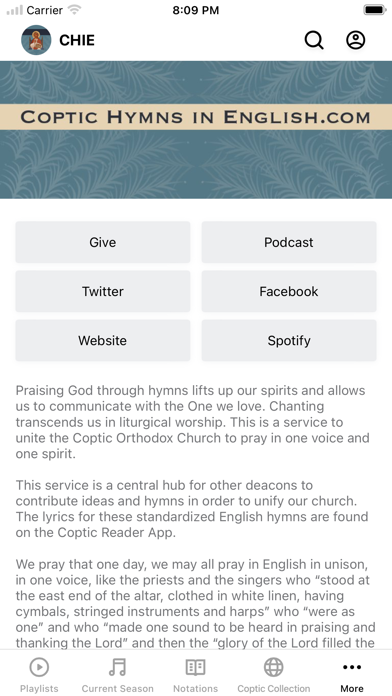 Coptic Hymns in English iPhone screenshot 5 - Education app
