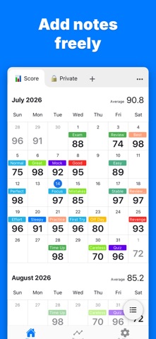 Score Calendar - Track Scores iPhone screenshot