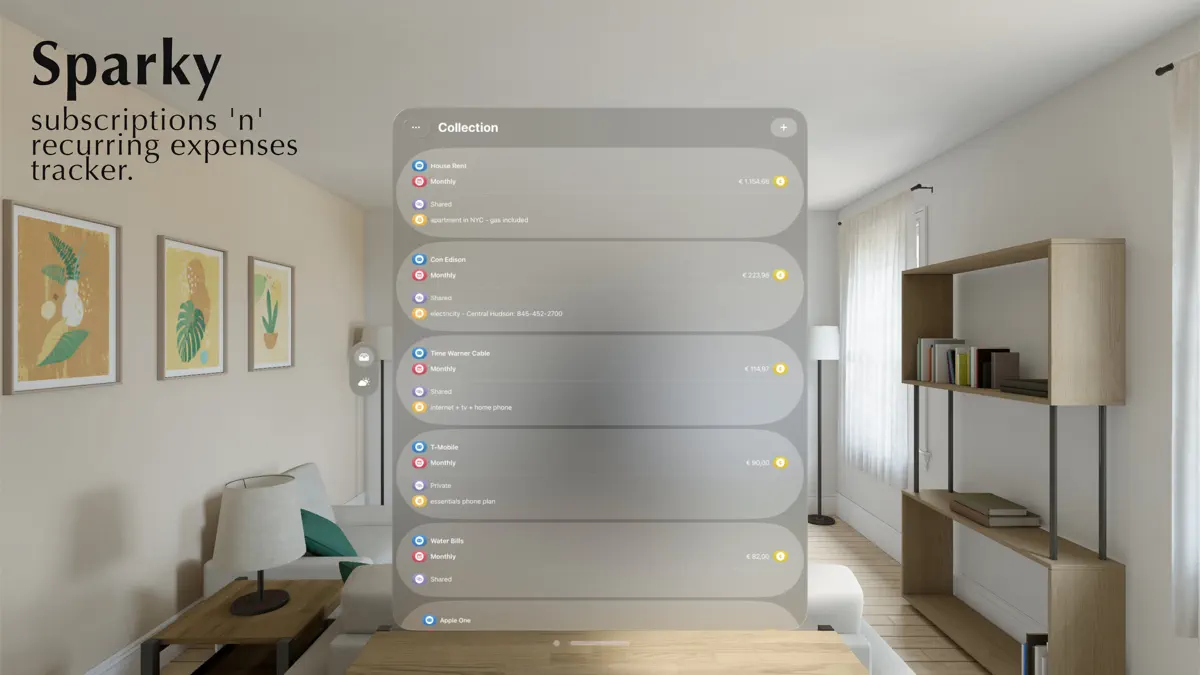 Subscriptions Tracker - Sparky screenshot 1