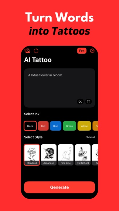 AI Tattoo Generator - Design Screenshot