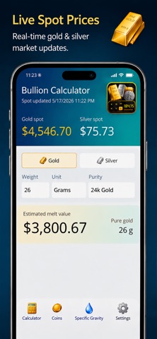 Bullion Calculator iPhone screenshot