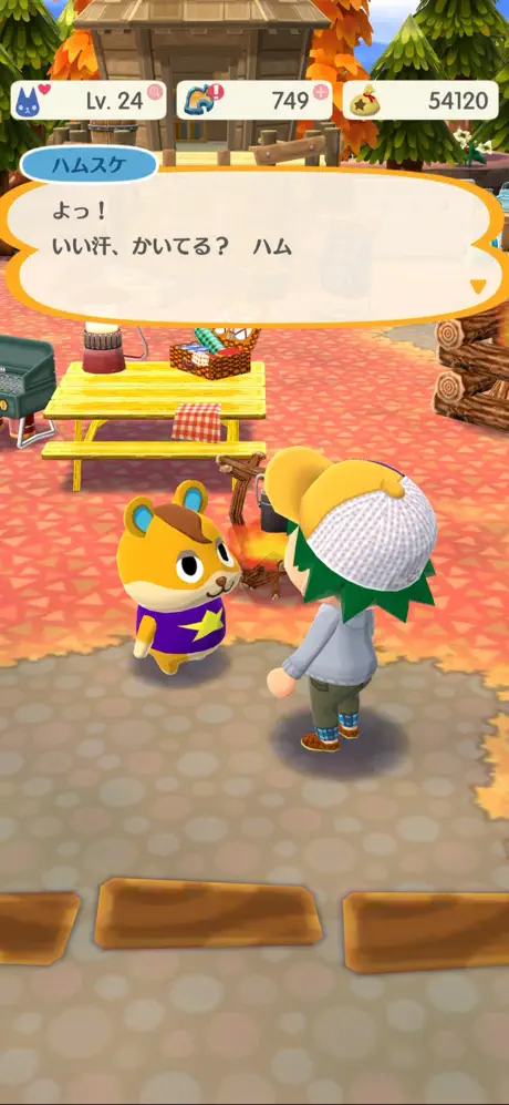 どうぶつの森 ポケットキャンプ コンプリート どうぶつとの会話シーン