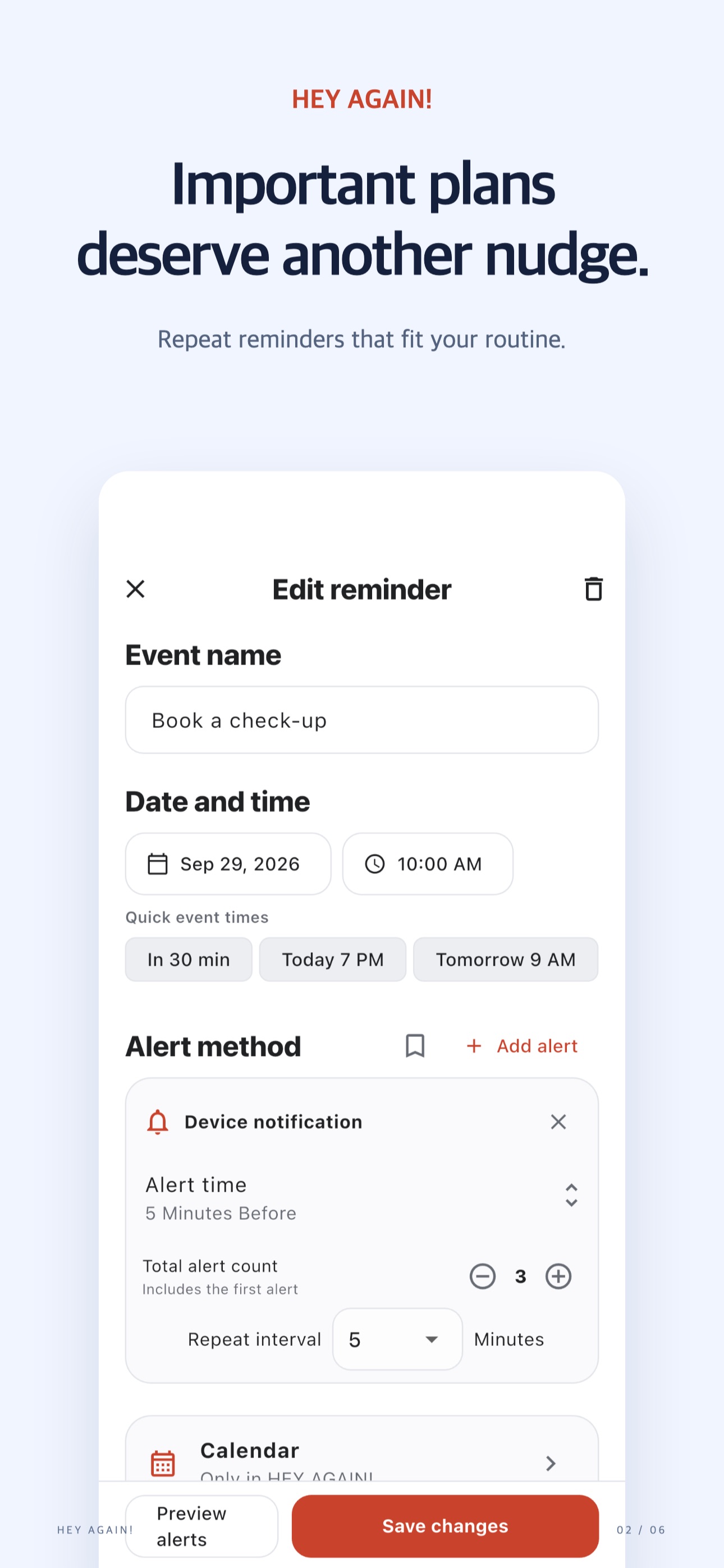 Screenshot 2 of HEY AGAIN! Reminder Alarm