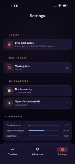 Скриншот Move Prep на iPhone 5