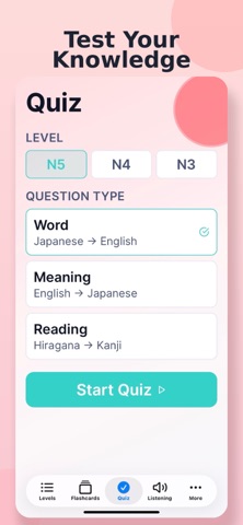 JLPT Vocab Trainer iPhone screenshot