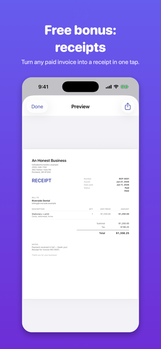 Honest Simple Invoice Maker Screenshot 5 of 5