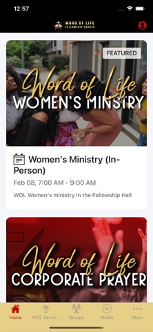 WOL Fellowship app screenshot