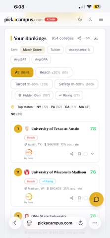 pickacampus screenshot