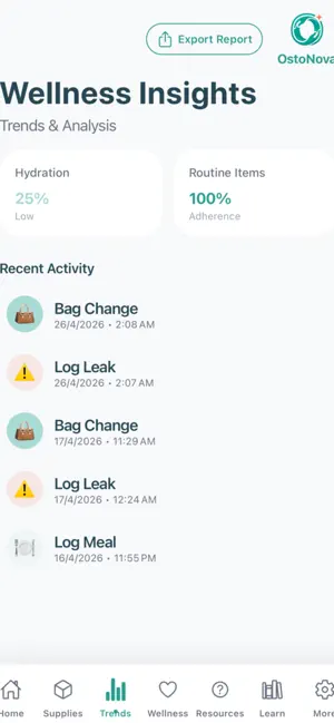 OstoNova Ostomy Tracker screenshot 1