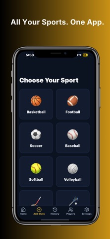 StatFlow -Youth Sports Tracker iPhone screenshot