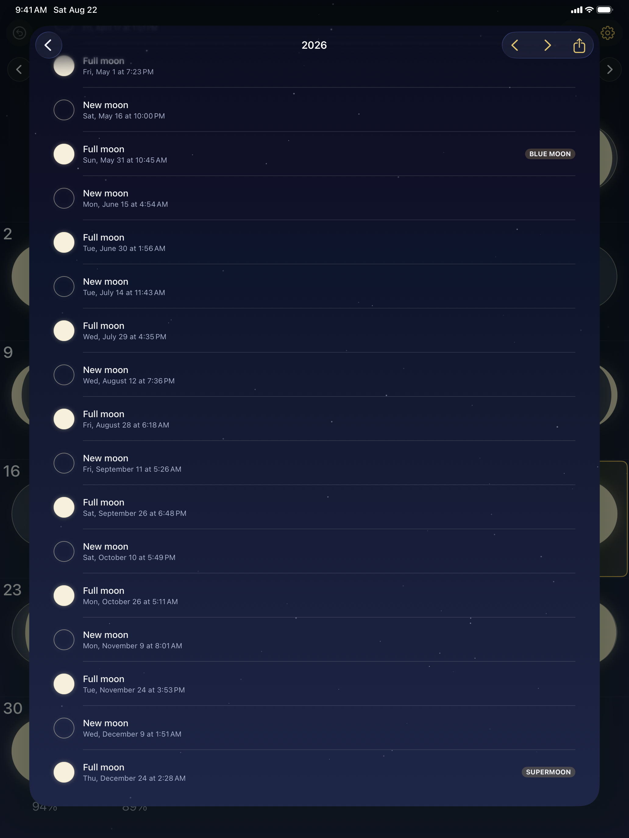 Moon Calendar with Moon Phases screenshot 14