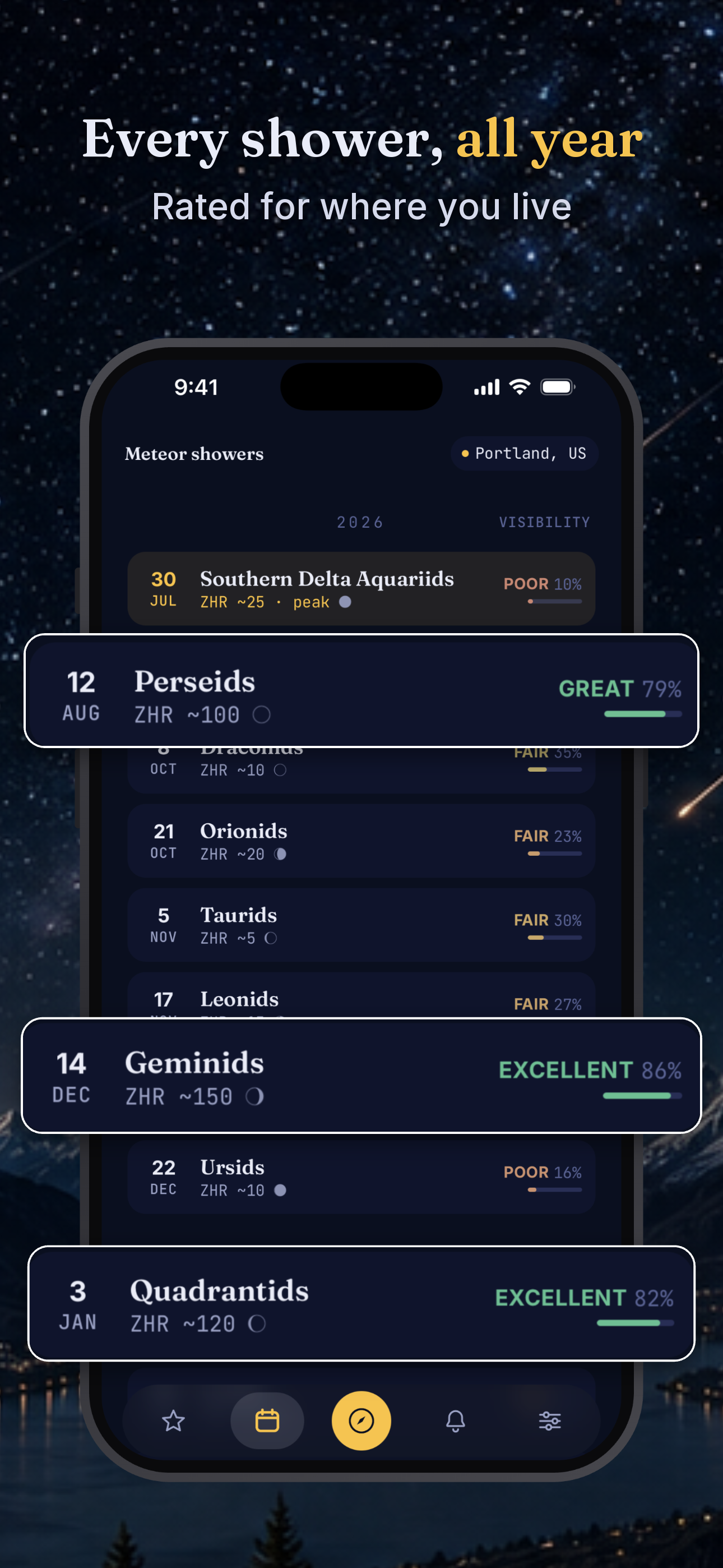 Meteor Shower: Alerts screenshot 4