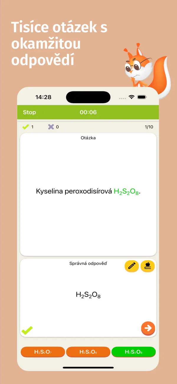 Screenshot #2 pour Chemie názvosloví a testy