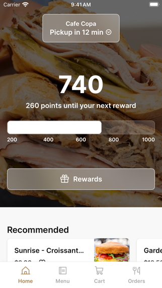 Cafe COPA app screenshot