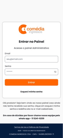 Comedia Ingressos - Produtor screenshot