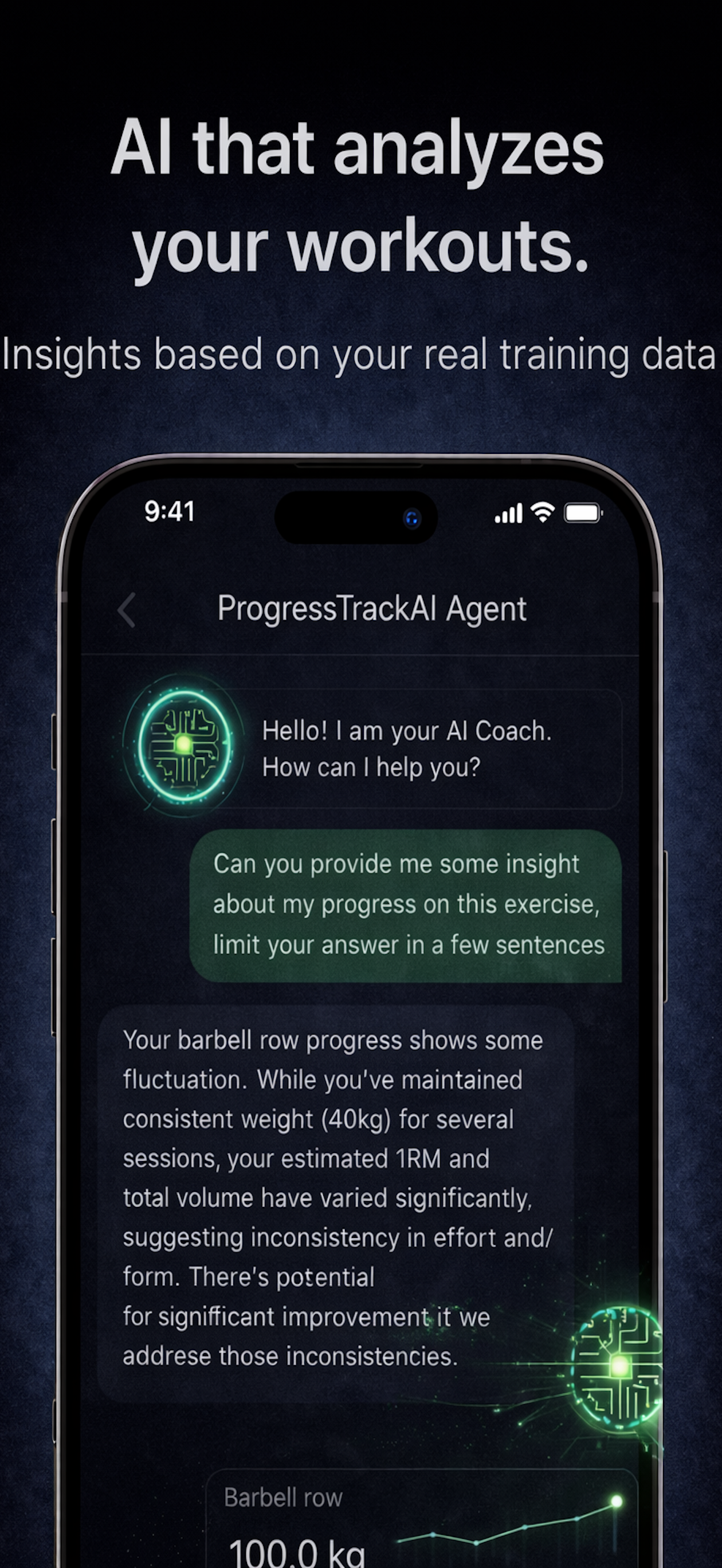ProgressTrackAI Gym Log screenshot 2