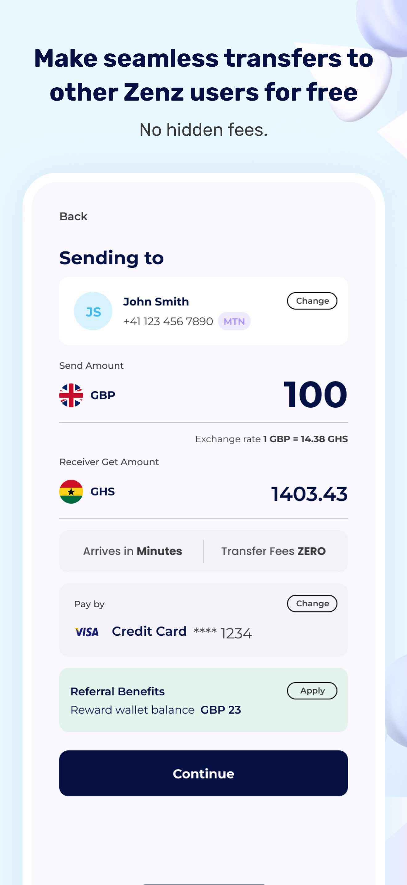 Zenz: Money transfer app screenshot 5