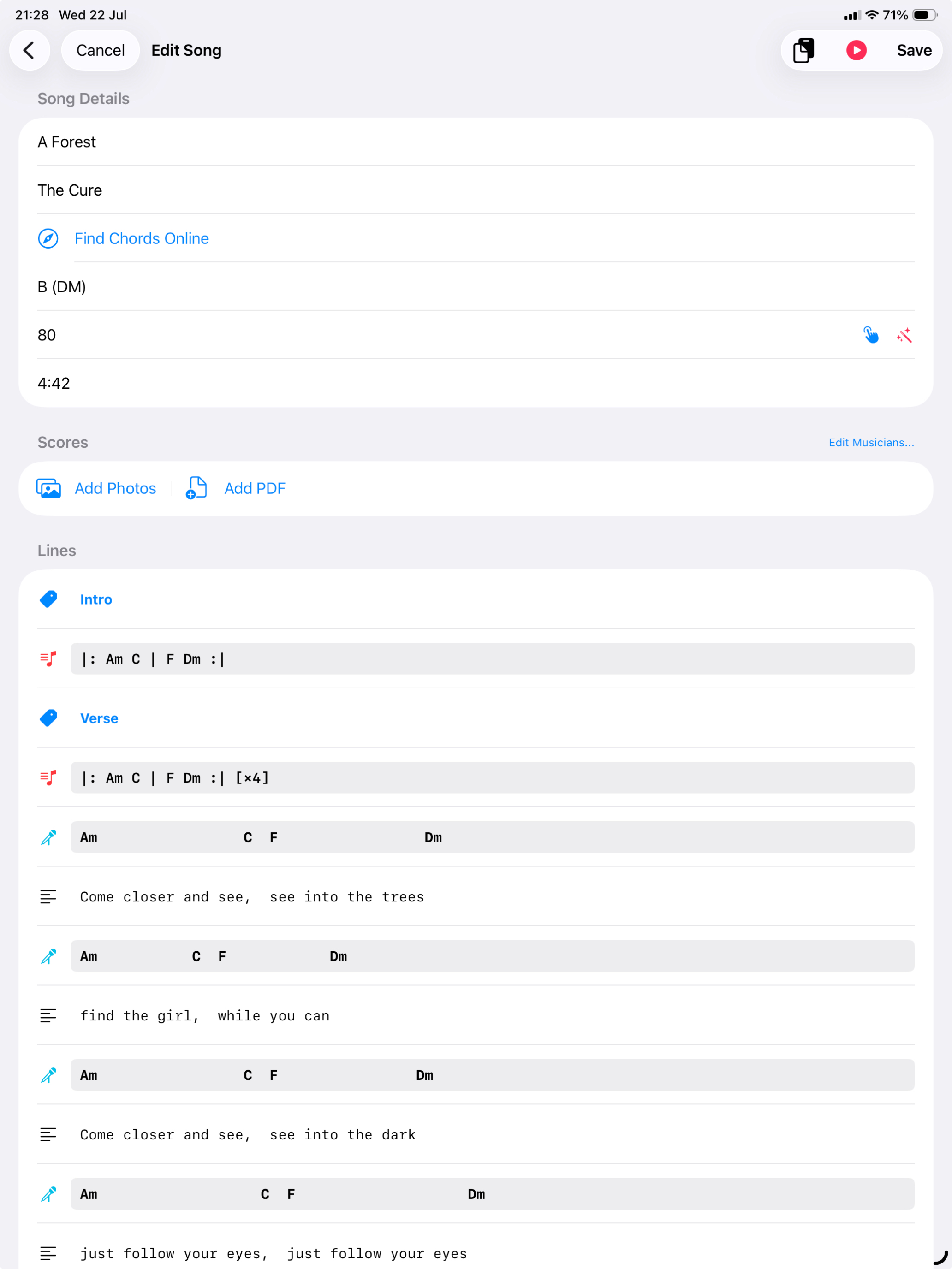 LeadSheets: Chords & Setlists screenshot 16
