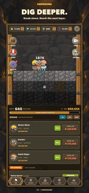 Deepbound: Idle Miners screenshot 1