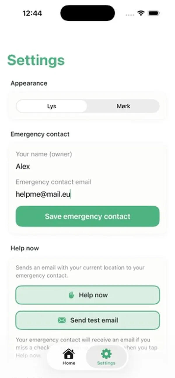 Screenshot #1 pour Alive – Safety Check-In