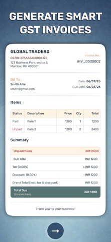 Smart GST Invoice Generator screenshot