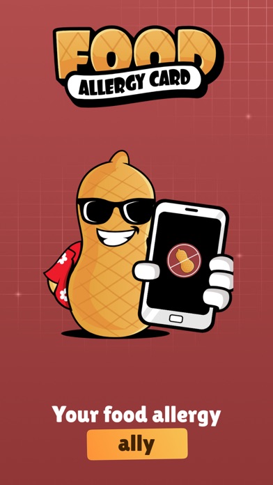 Food Allergy Card Screenshot