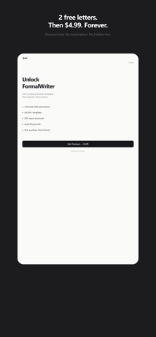 FormalWriter: Letter Templates iPhone screenshot