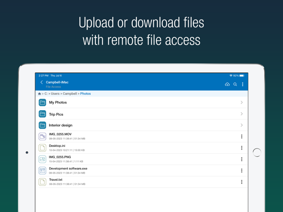 RemotePC Remote Desktop iPad screenshot 6 - Productivity app