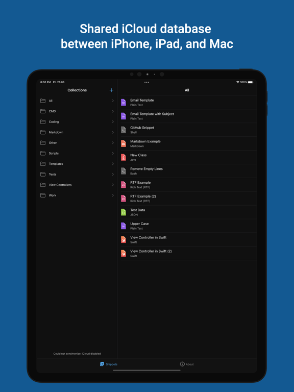 Screenshot #4 pour Snippety - Snippets Manager