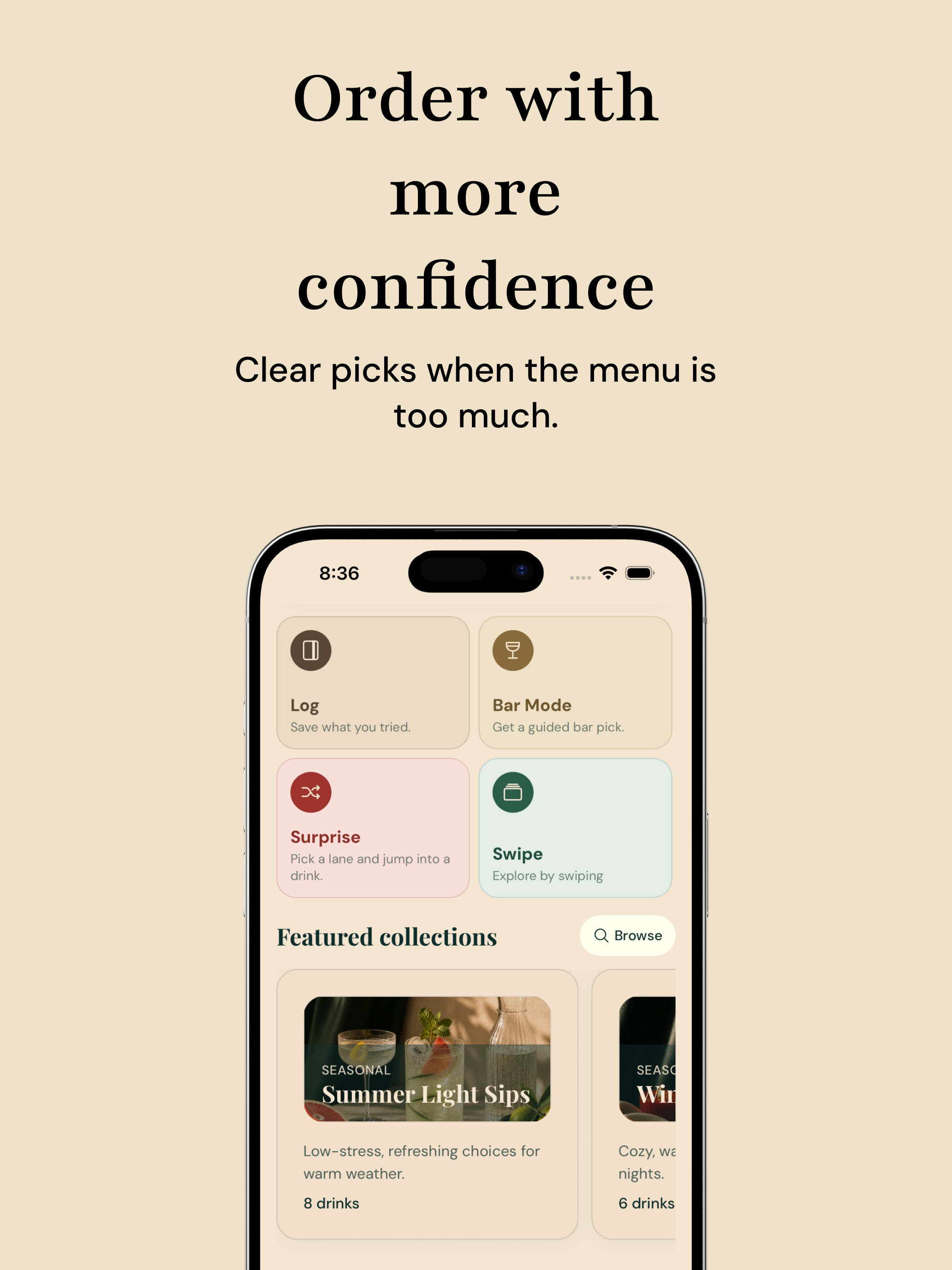 Sip - Find drinks that fit