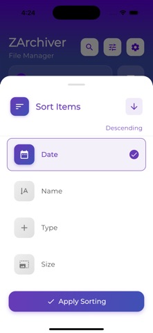 ZArchiver File Manager iPhone screenshot
