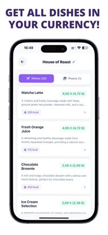MenuTracker - Calories & Nutri Screenshot 2 of 3