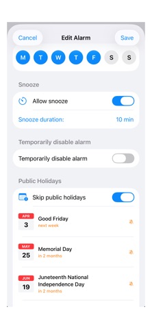 VacationAlarm screenshot