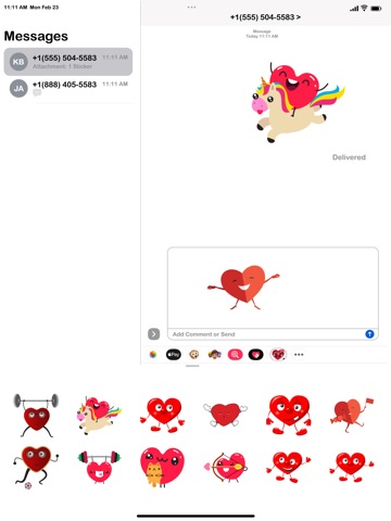 Animated Heartman Emojis iPad screenshot