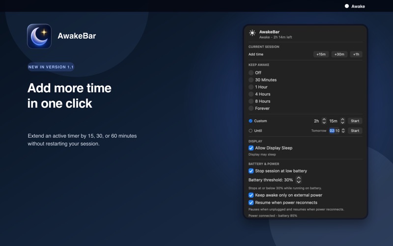 AwakeBar: Stay Awake screenshot