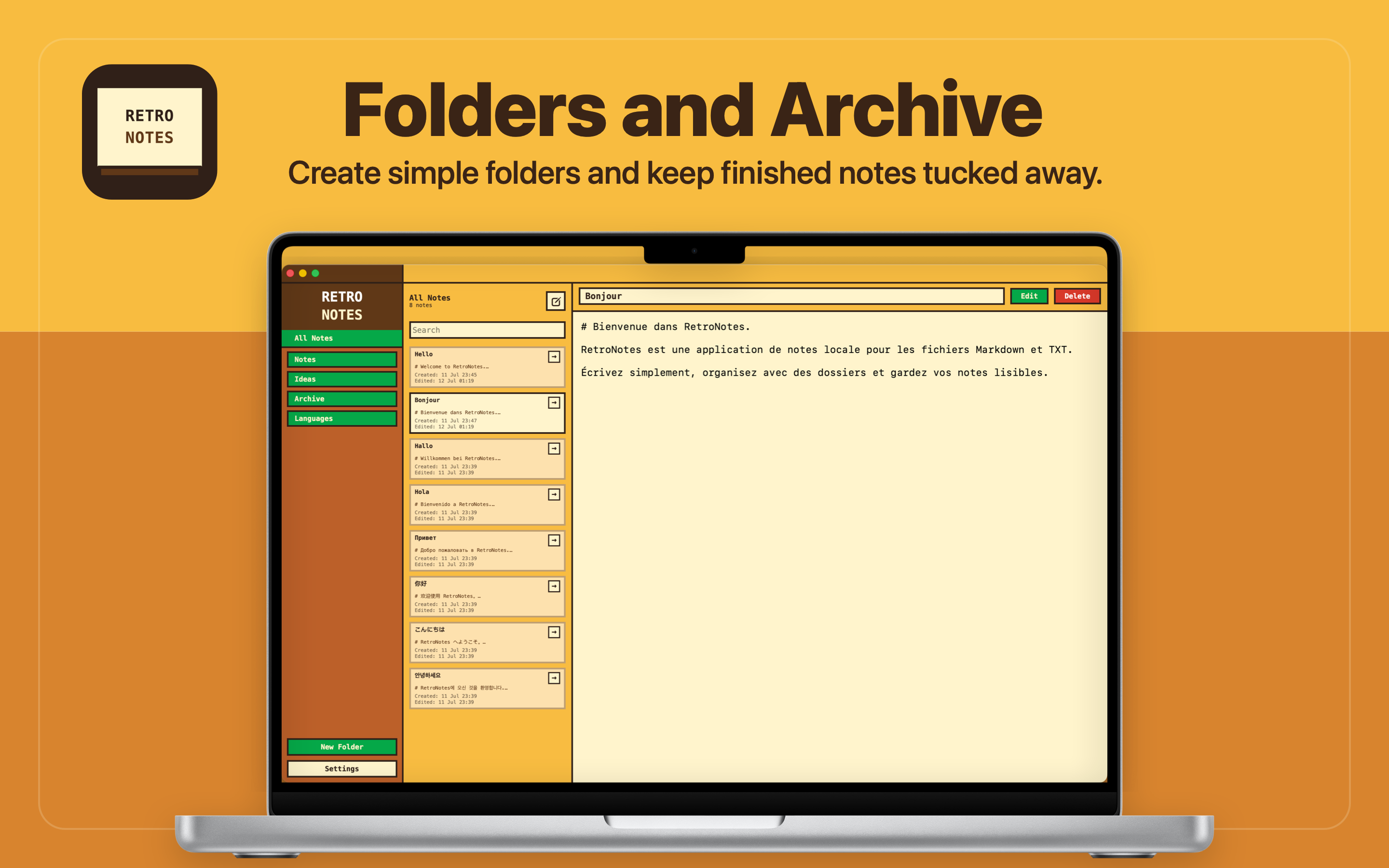 RetroNotes Markdown screenshot 10