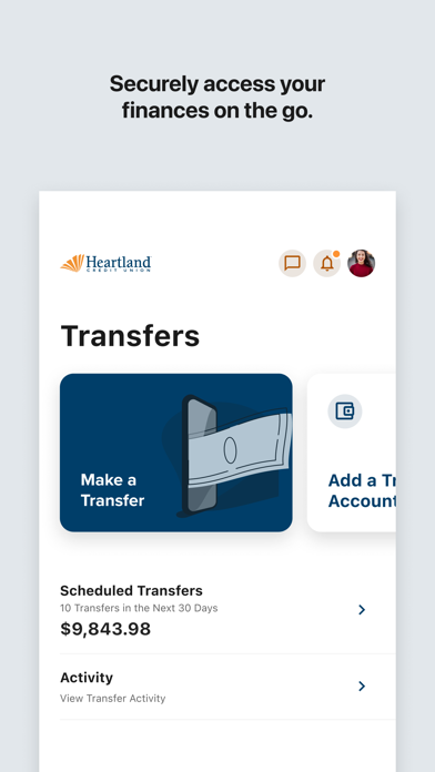 Heartland CU Mobile Banking Screenshot