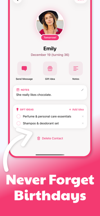Birthday Reminder - NextUp Screenshot 2 of 4