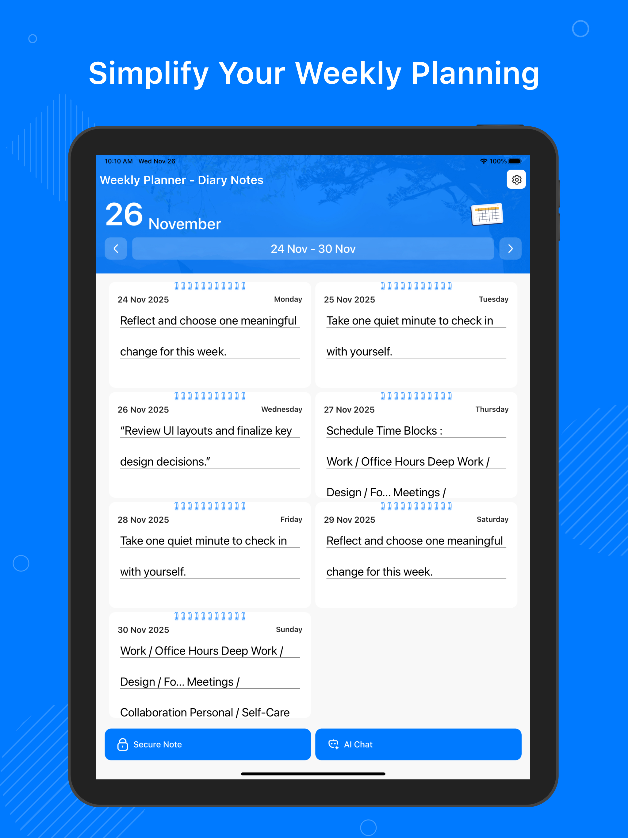 Weekly Planner - Diary Notes screenshot 7
