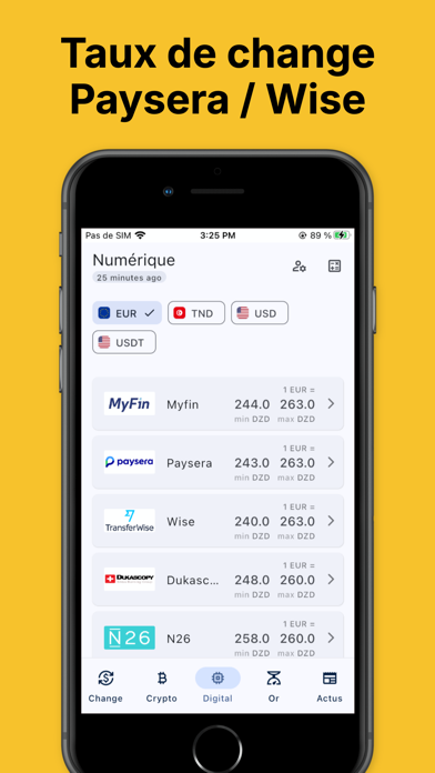 Square Algeria Exchange Rates Screenshot