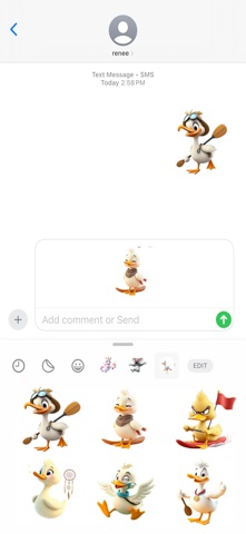 Paddling Duck Stickers iPhone screenshot