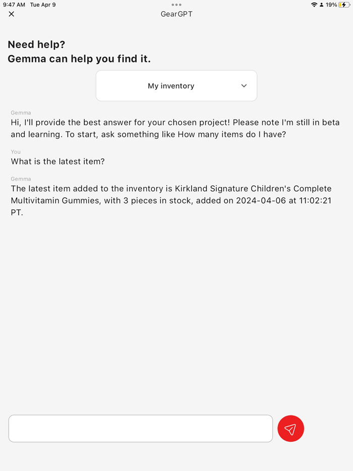 GearChain Inventory  Barcode