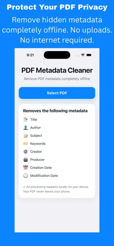 PDF Metadata Cleaner screenshot 1 of 4