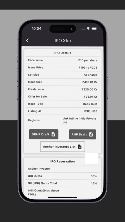 IPO Xtra - IPO Information