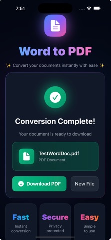 Word to PDF Converter DOCX iPhone screenshot
