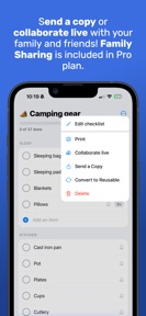 Checklist: Reusable Lists screenshot