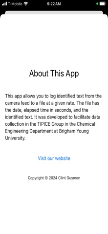 Camera Data Logger screenshot