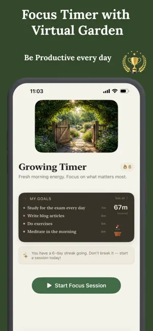 Growing Pomodoro Timer screenshot 1